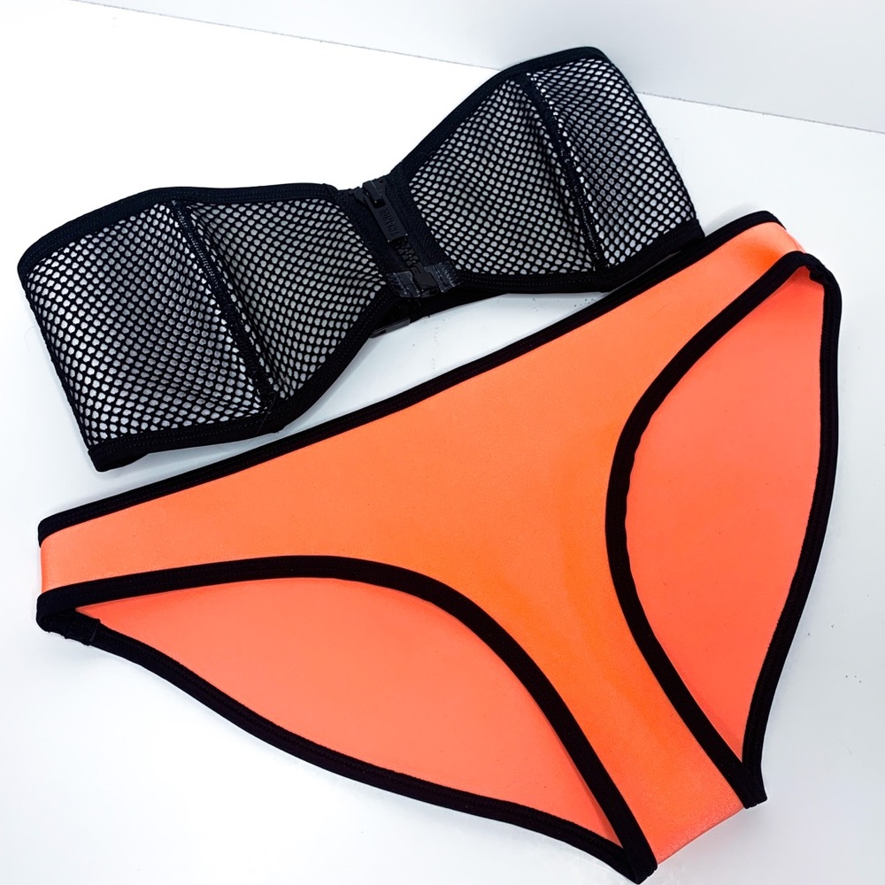 TRIANGL Swimwear neoprene neon bandeau bikini